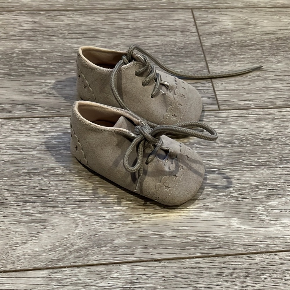 Grey baby booties